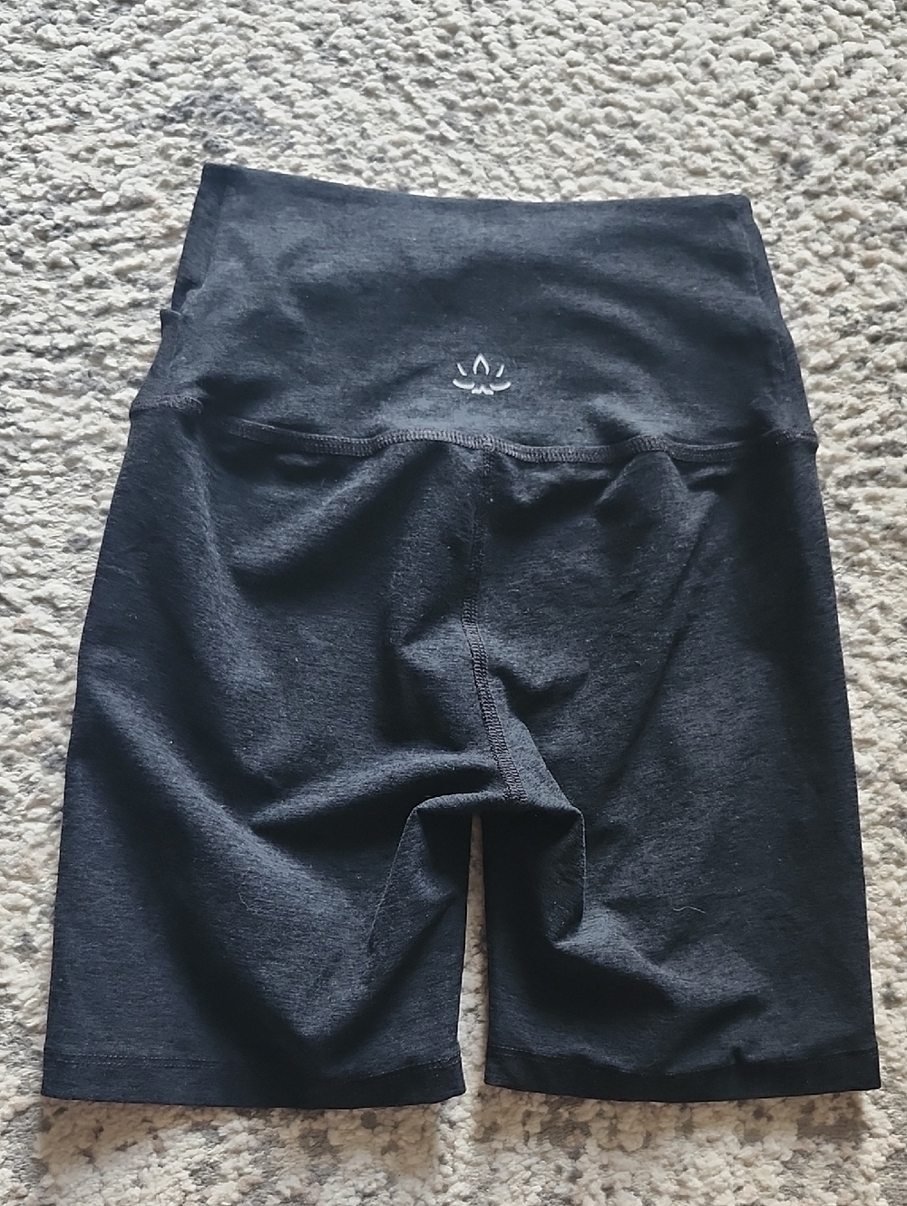 Beyond Yoga Black High-Waist Bike Shorts with Subtle Logo Size XS